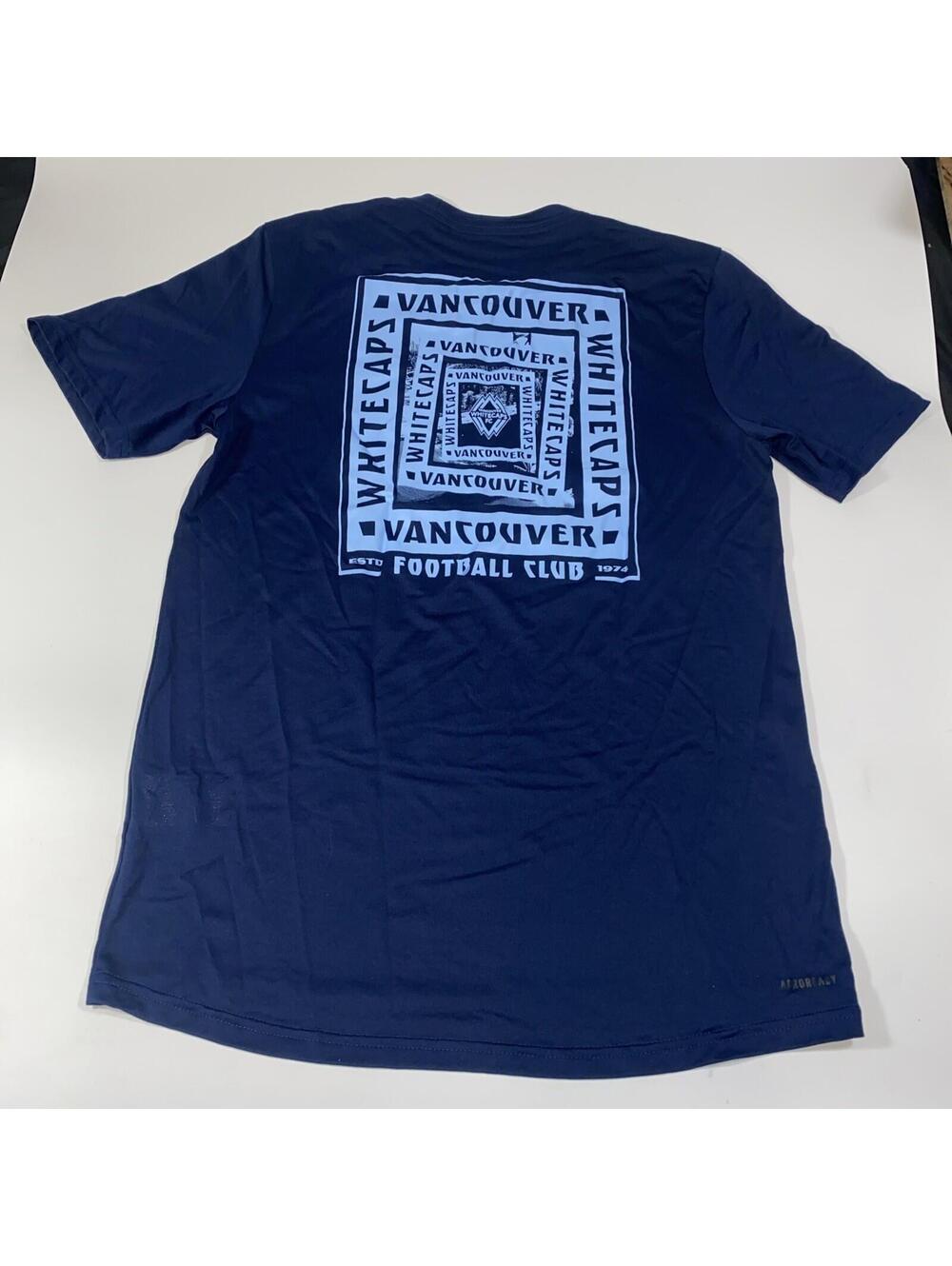 Adidas Vancouver Whitecaps FC MLS Soccer T-Shirt Men's Small Navy Blue NWT